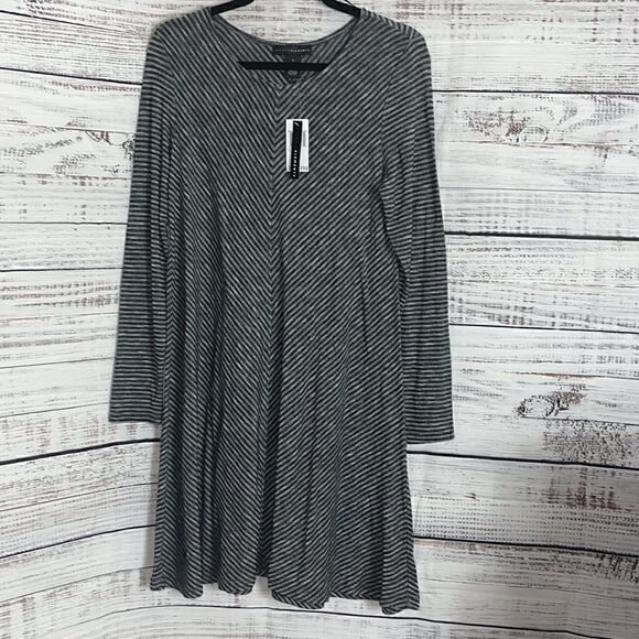 Grace elements Dress Womens Size Small striped Round Neck Swing long sleeve New - Picture 2 of 7